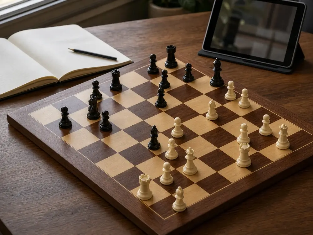 Chess calculation study board position from a real Lichess evaluation FEN